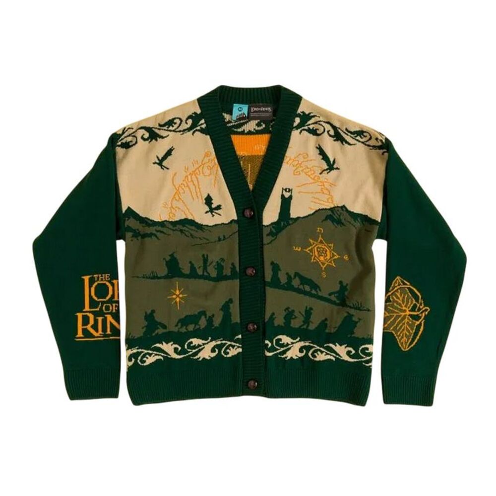 The Lord Of The Rings Unisex Adult Knitted Cardigan / Green